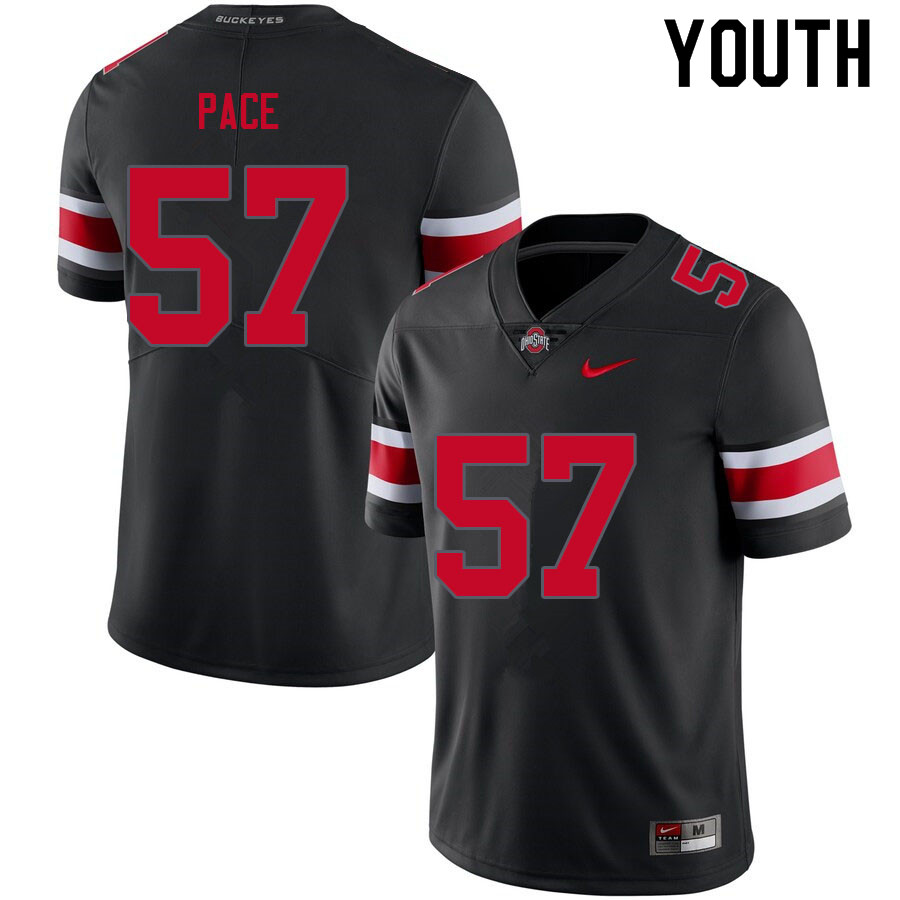 Youth #57 Jalen Pace Ohio State Buckeyes College Football Jerseys Sale-Blackout